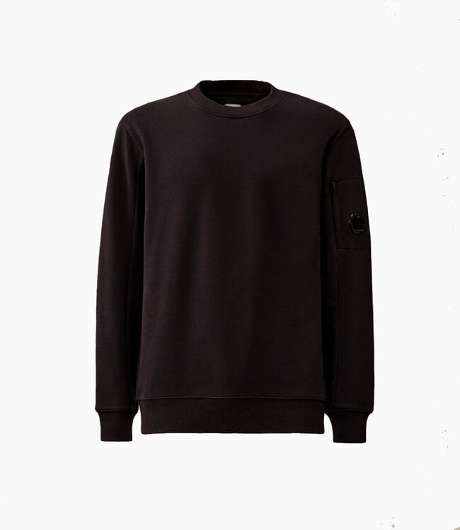 C.P Company Diagonal Raised Fleece Lens Sweater-Black