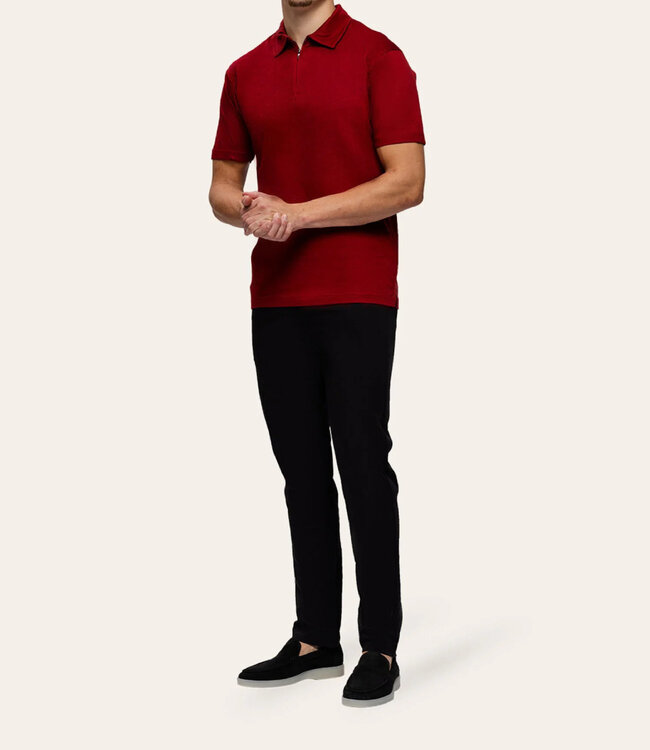 TriaD'oro Polo Zip Short Sleeves Bordeaux