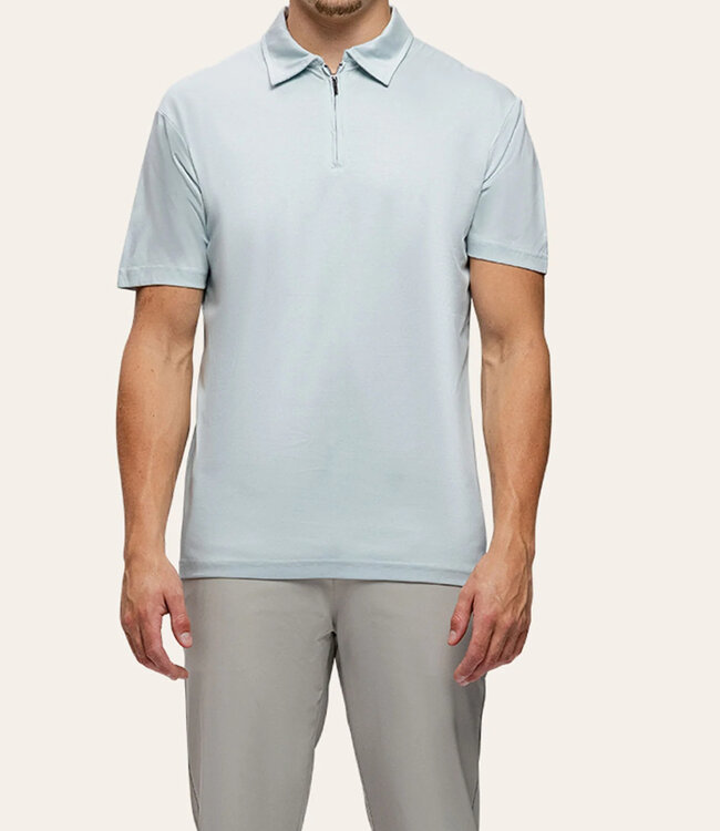 TriaD'oro Polo Zip Short Sleeves Light Blue