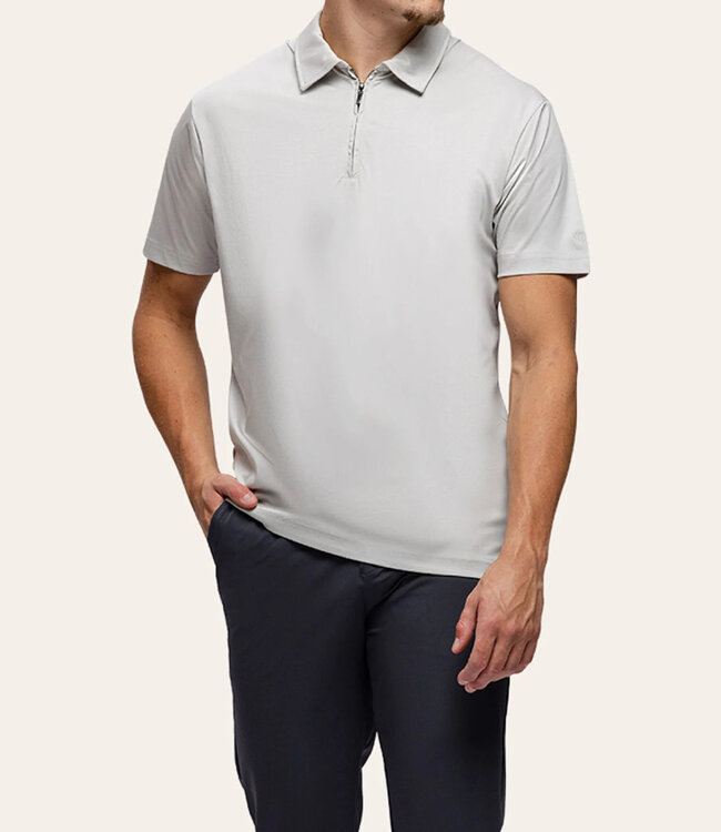 TriaD'oro Polo Zip Short Sleeves Light Grey