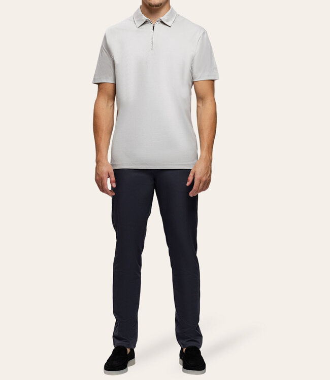 TriaD'oro Polo Zip Short Sleeves Light Grey