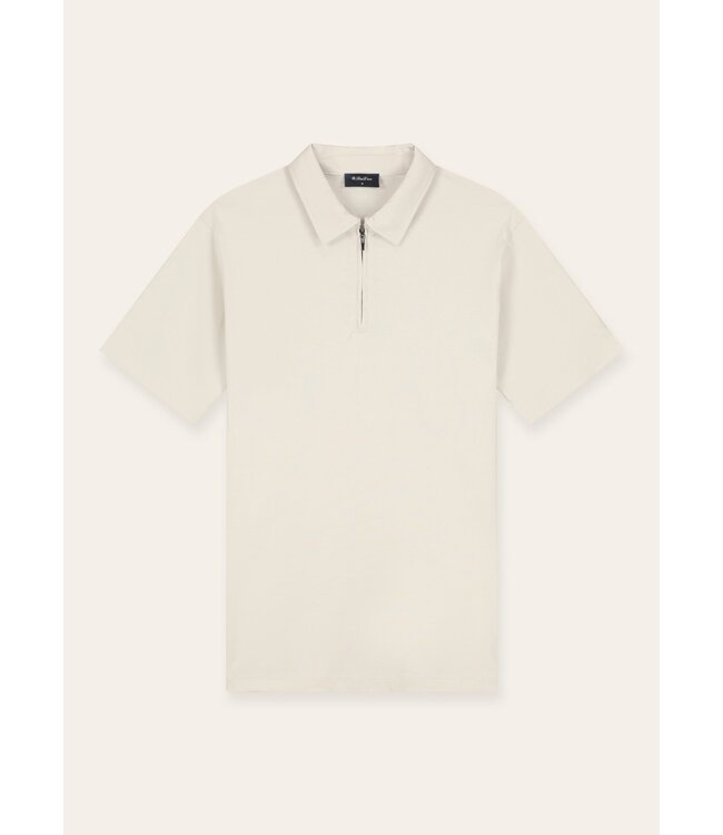 TriaD'oro Polo Zip Short Sleeves  Beige