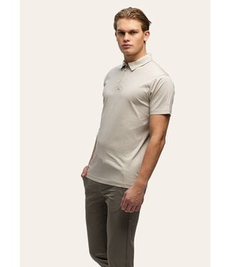 TriaD'oro Polo Zip Short Sleeves  Beige