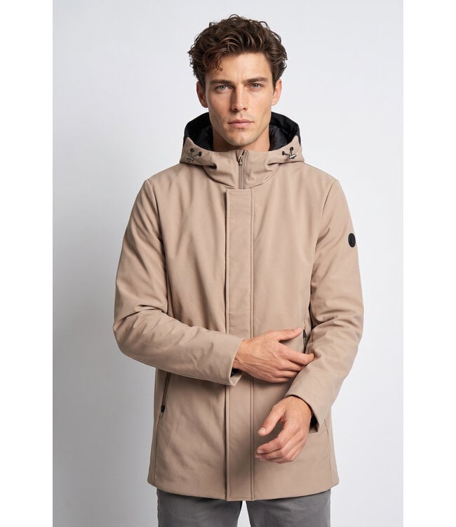 MarkUp Italia Parka Lungo Tess. Techno Tortora