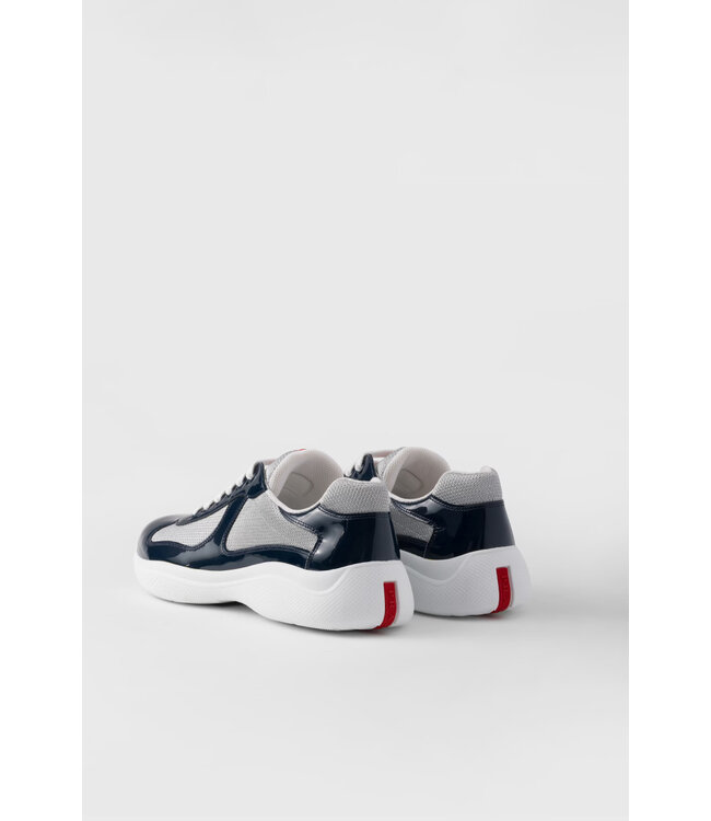 Prada Americas Cup Leather Sneakers-Blue silver