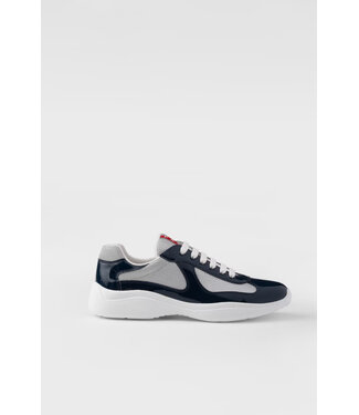 Prada Americas Cup Leather Sneakers-Blue silver
