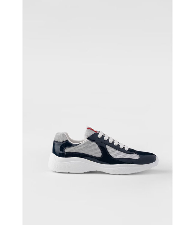 Prada Americas Cup Leather Sneakers-Blue silver