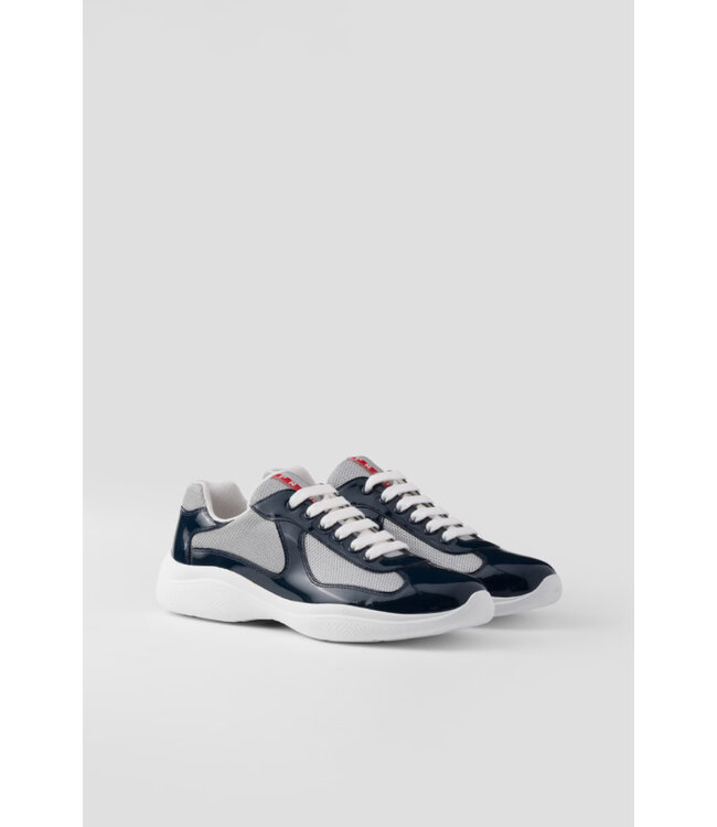Prada Americas Cup Leather Sneakers-Blue silver