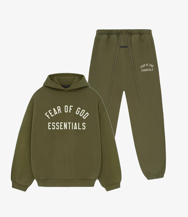 Essentials Fear of God Essentials Fleece track Suit Military'