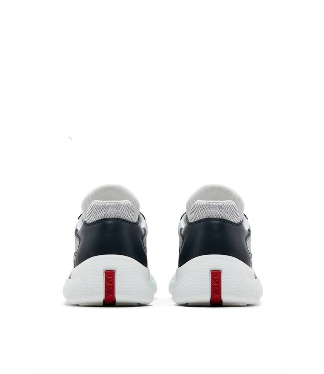 Prada Americas Cup Leather Sneakers-Blue silver