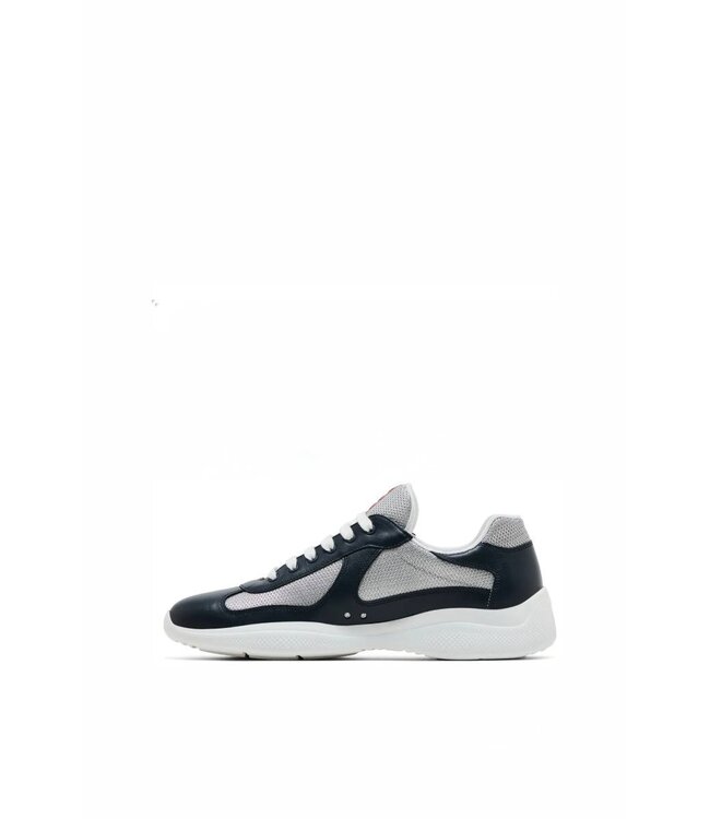 Prada Americas Cup Leather Sneakers-Blue silver