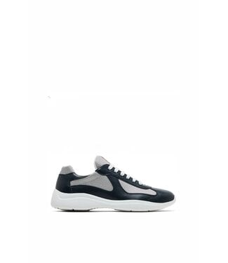 Prada Americas Cup Leather Sneakers-Blue silver