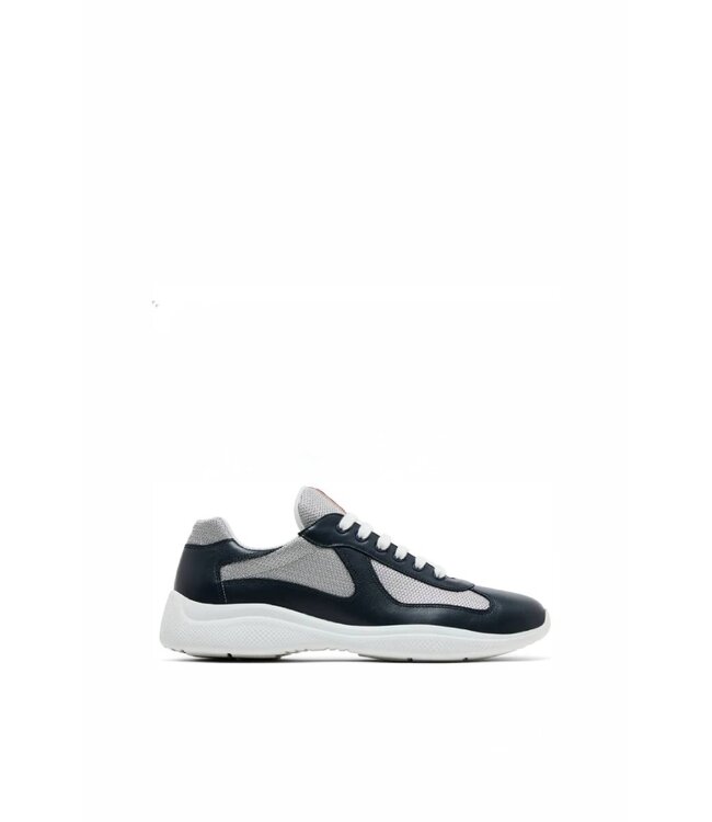 Prada Americas Cup Leather Sneakers-Blue silver