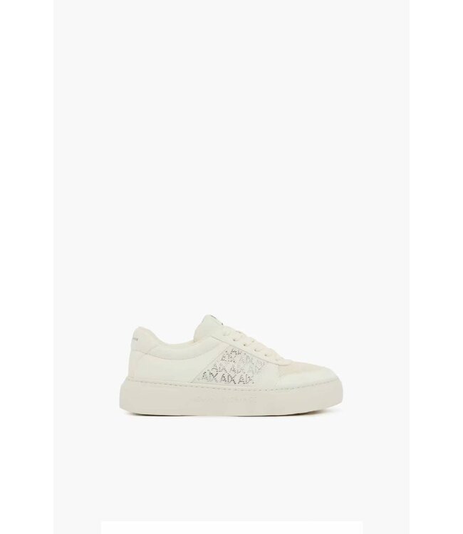 ARMANI EXCHANGE Wmn Low top Sneaker texture mesh White
