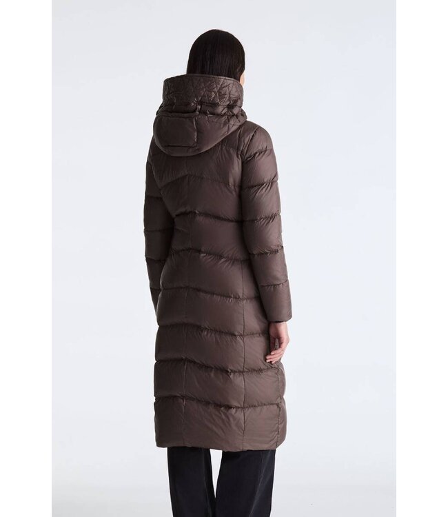 Peuterey Nunki Long padded Down Jacket- Coffee
