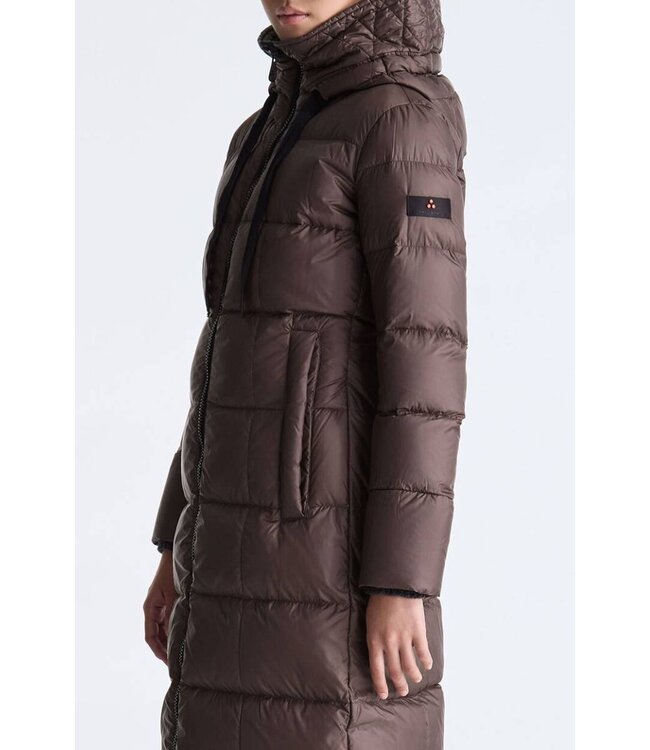 Peuterey Nunki Long padded Down Jacket- Coffee