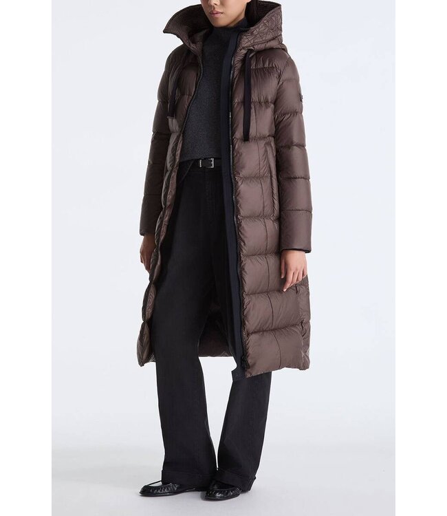Peuterey Nunki Long padded Down Jacket- Coffee