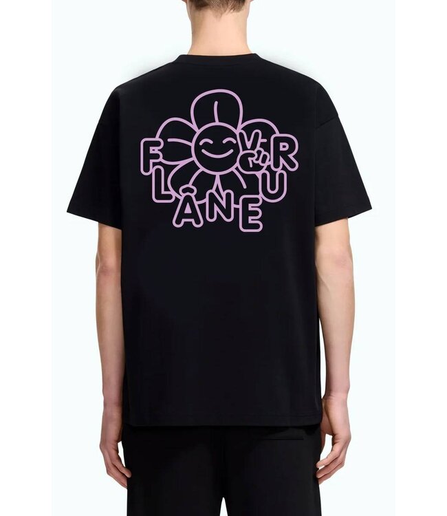 Flaneur Happy Flower T-shirt Black pink