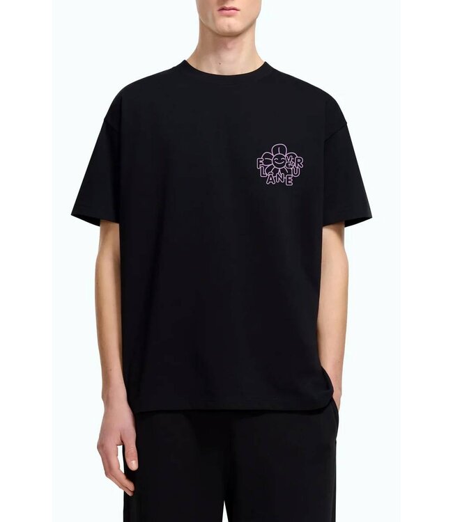 Flaneur Happy Flower T-shirt Black pink