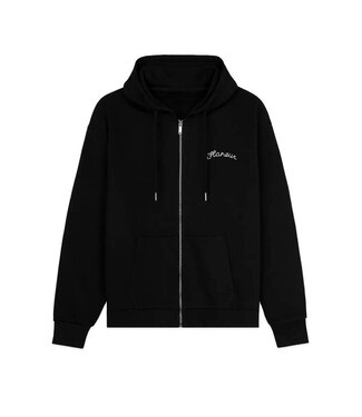 Flaneur Signature Zip up Hoodie Black