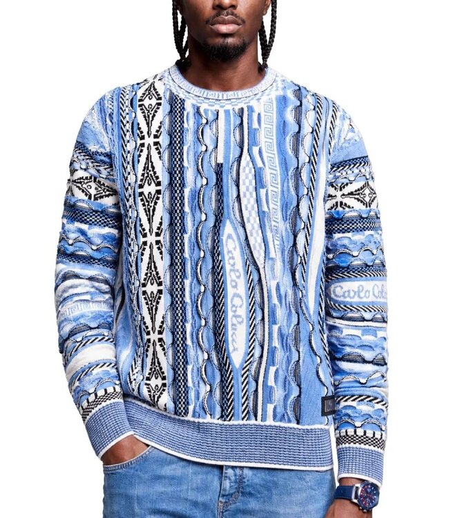Carlo colucci Sweater Multi color-Blue white