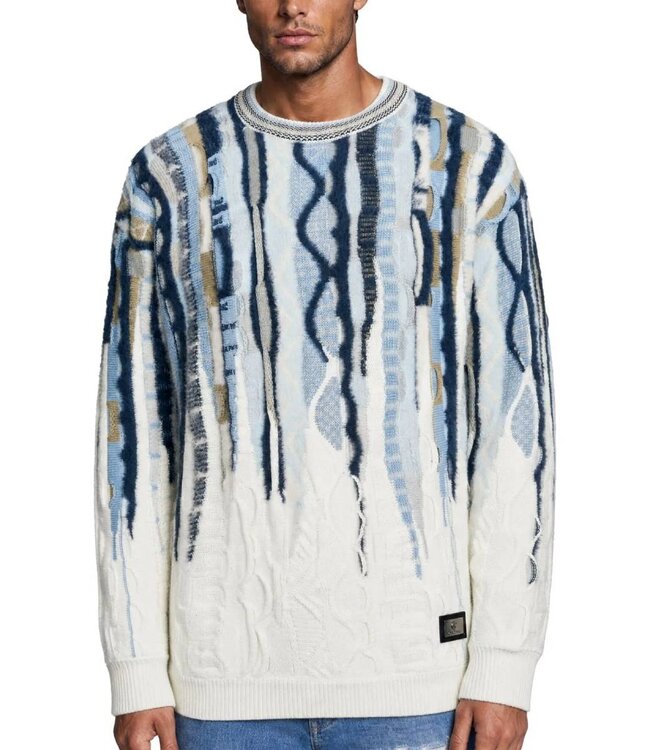 Carlo colucci Fluffy 3D Sweater Blue beige