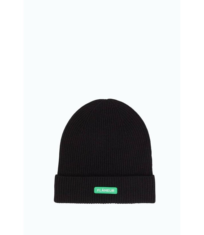Flaneur Badge Beanie Black