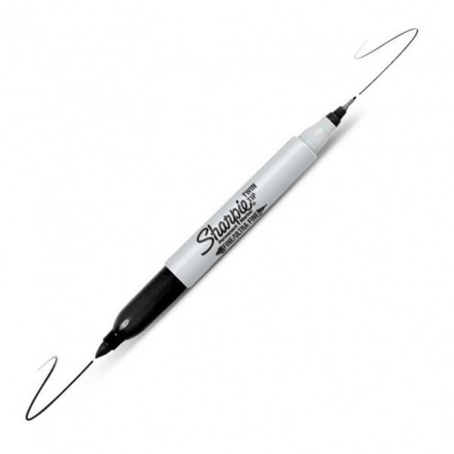 Sharpie Twin Tip Marker permanent Zwart