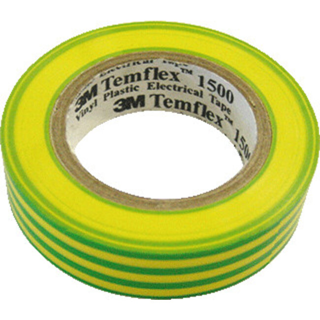 3M Isolatietape 15 mm x 10 m T1500 Geel/Groen