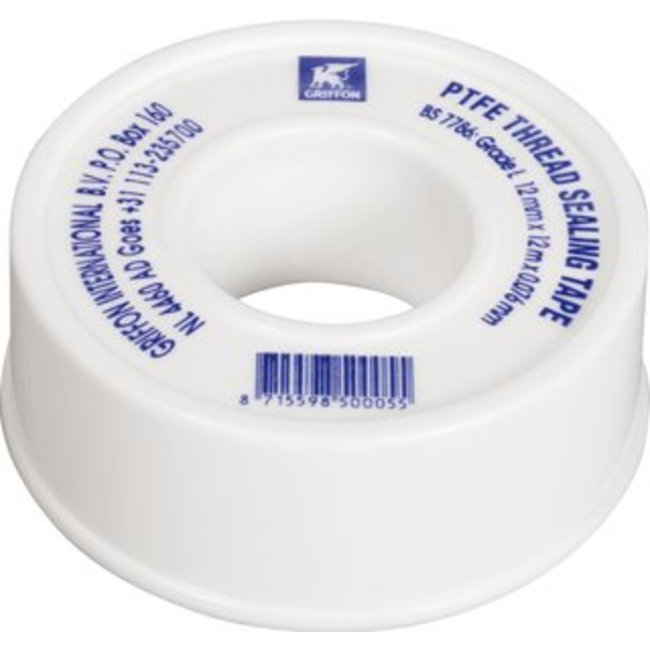 Griffon Teflon PTFE Ruban d'étanchéité 12 mm x 12 m