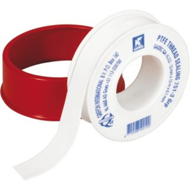 Griffon Teflon PTFE Afdichtingstape Gas 12 mm x 12 m