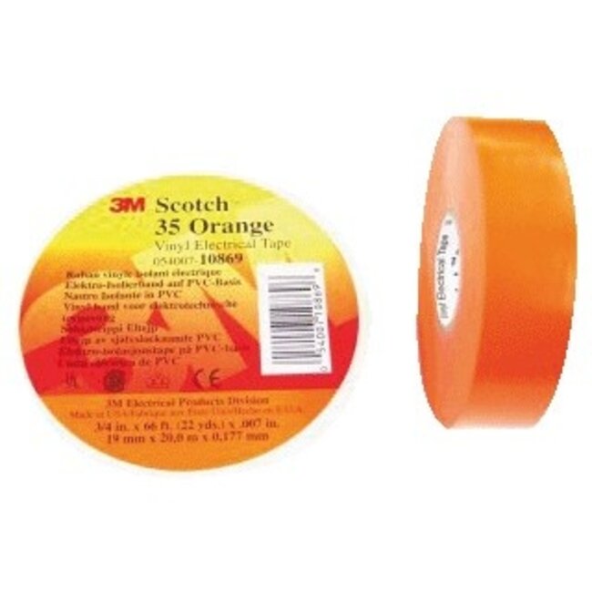 Scotch 3M Professional Isolatietape 19mm x 20m Premium 35 Oranje