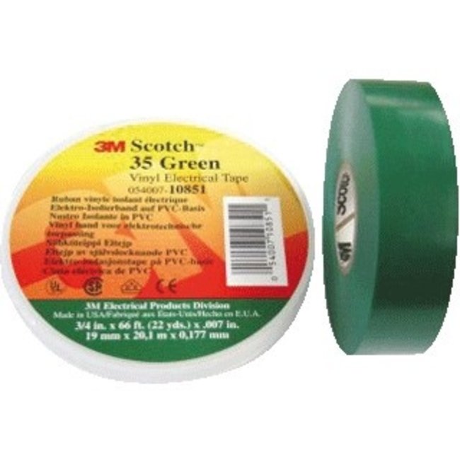 3M - SCOTCH 35 VERT 20 X 19 - Scotch Green PVC Electrical