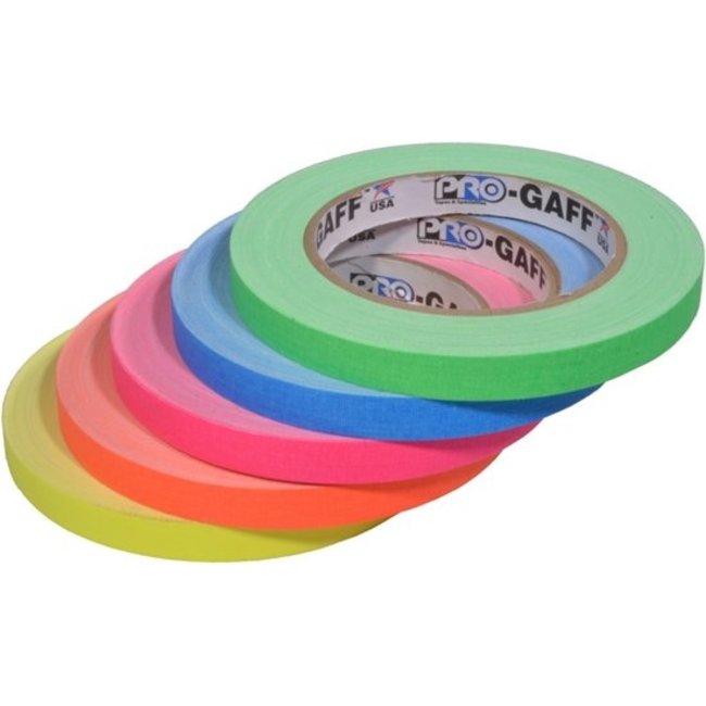 Pro-Gaff neon gaffa tape 12mm x 22,8m Kleuren-mix