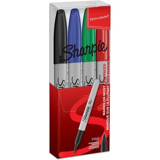 Sharpie Sharpie Fine Point Marker 1mm einem Fall, 4 Farben