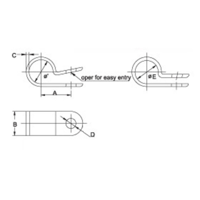 TD47 Cable fixing bracket 7.8mm