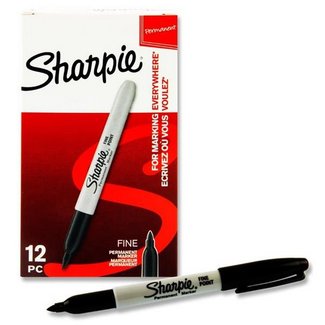 Sharpie Sharpie Fine Point Permanent Marker Schwarz 1mm (Box 12 Stück)