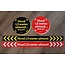 TD47 autocollant de plancher social de distanciation 80mm x 1m rouge / blanc