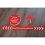 TD47 Social Distancing Vloersticker 80mm x 1m Rood/Wit