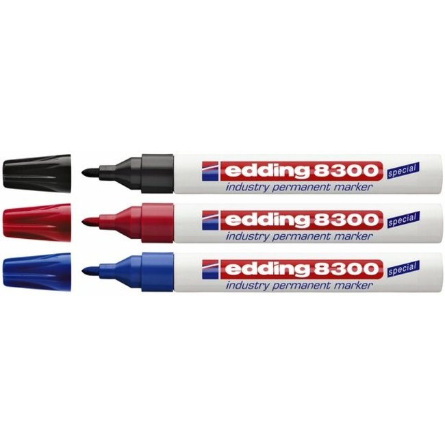 Edding 8300 Marqueur permanent industriel rouge (1,5 - 3 mm autour)
