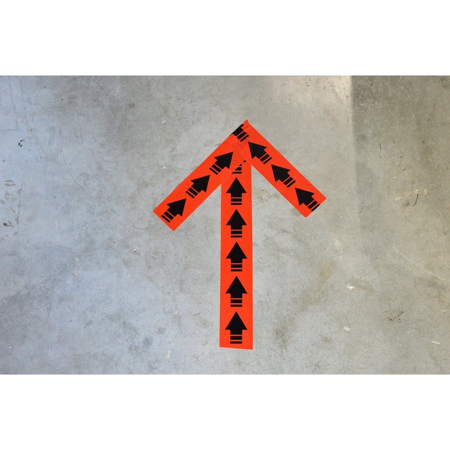 TD47 Distance Ruban rouge avec flèches 50mm x 66m