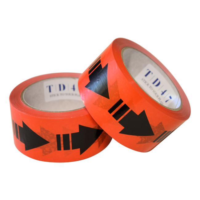 TD47 Distance tape Red with arrows 50mm x 66m