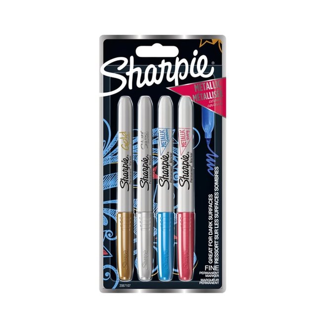 Sharpie Fine Point Marker 1mm 4 Stück Metallic Collor