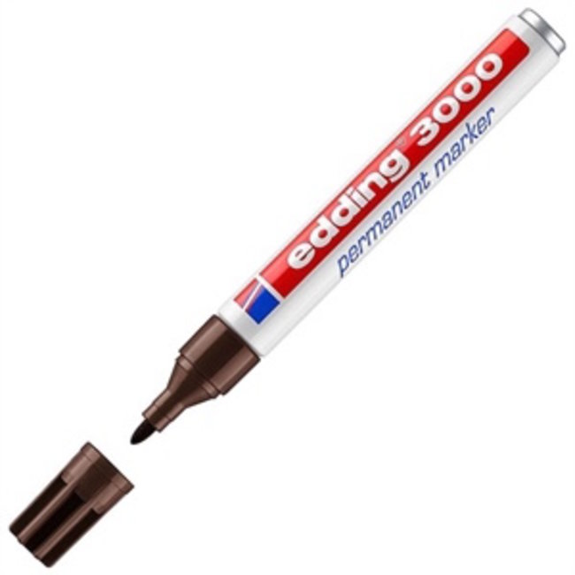 Edding 3000 permanent marker Donker Bruin (1,5 - 3 mm rond)