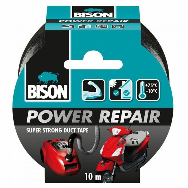 Bison Power Repair Tape 48mm x 10m Zwart