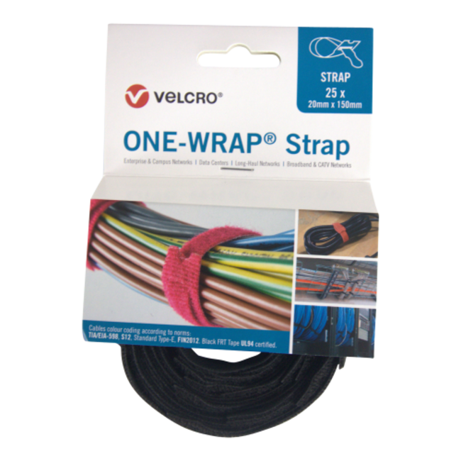 Velcro® One-Wrap® Velcro Câble Binder 20mm x 150mm Noir