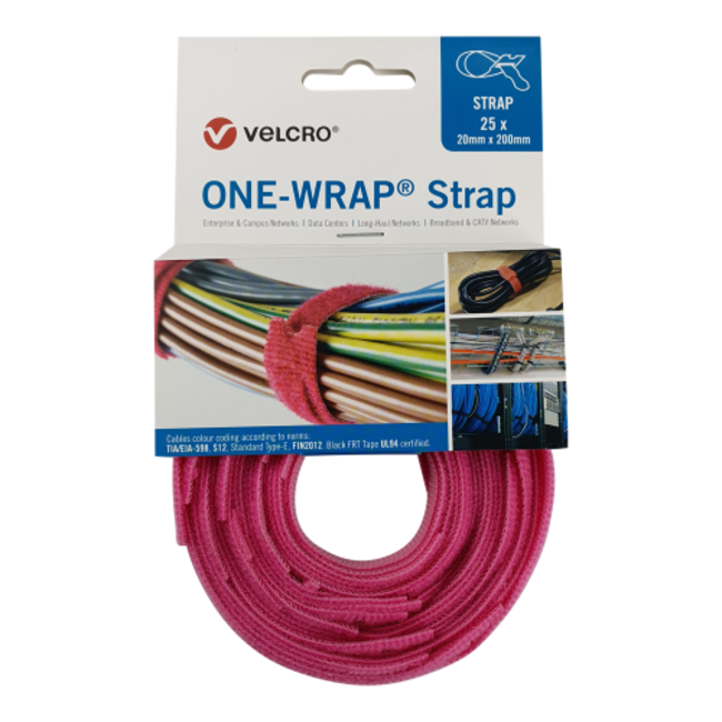 ONE Velcro®-Wrap® Klettkabelbinder 20mm x 150mm Rosa