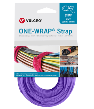 Velcro Velcro® ONE-WRAP® klittenband kabelbinder 20mm x 200mm Paars