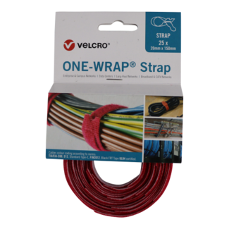 Velcro VelcroÂ® ONE WRAPÂ® Klettkabelbinder 20 mm x 200 mm Rot