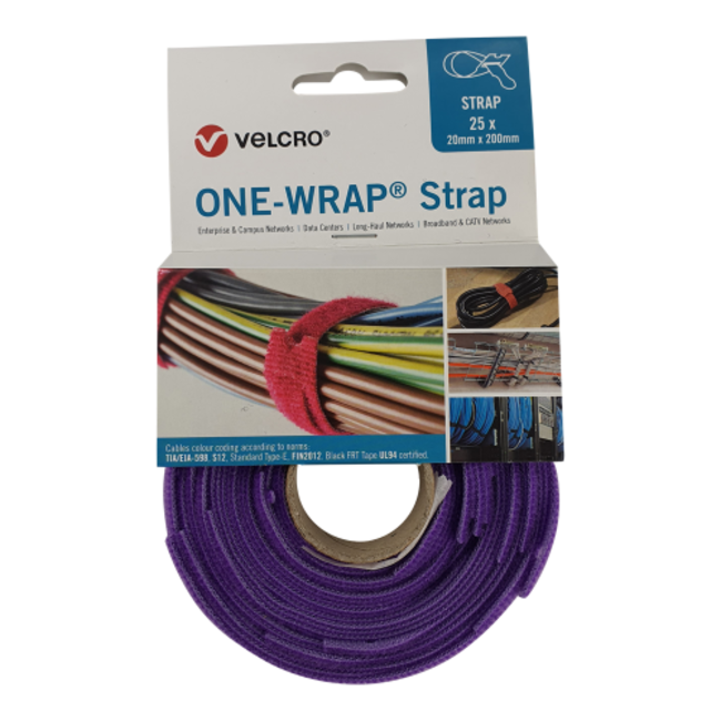 ONE Velcro®-Wrap® Klettkabelbinder 20mm x 330mm Lila